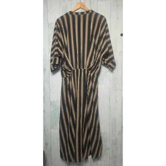 Uma and Leopold Anita Striped Midi Kaftan Dress Sz. XL - Picture 5 of 10